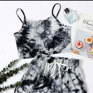 Tie dye cami and dolphin shorts